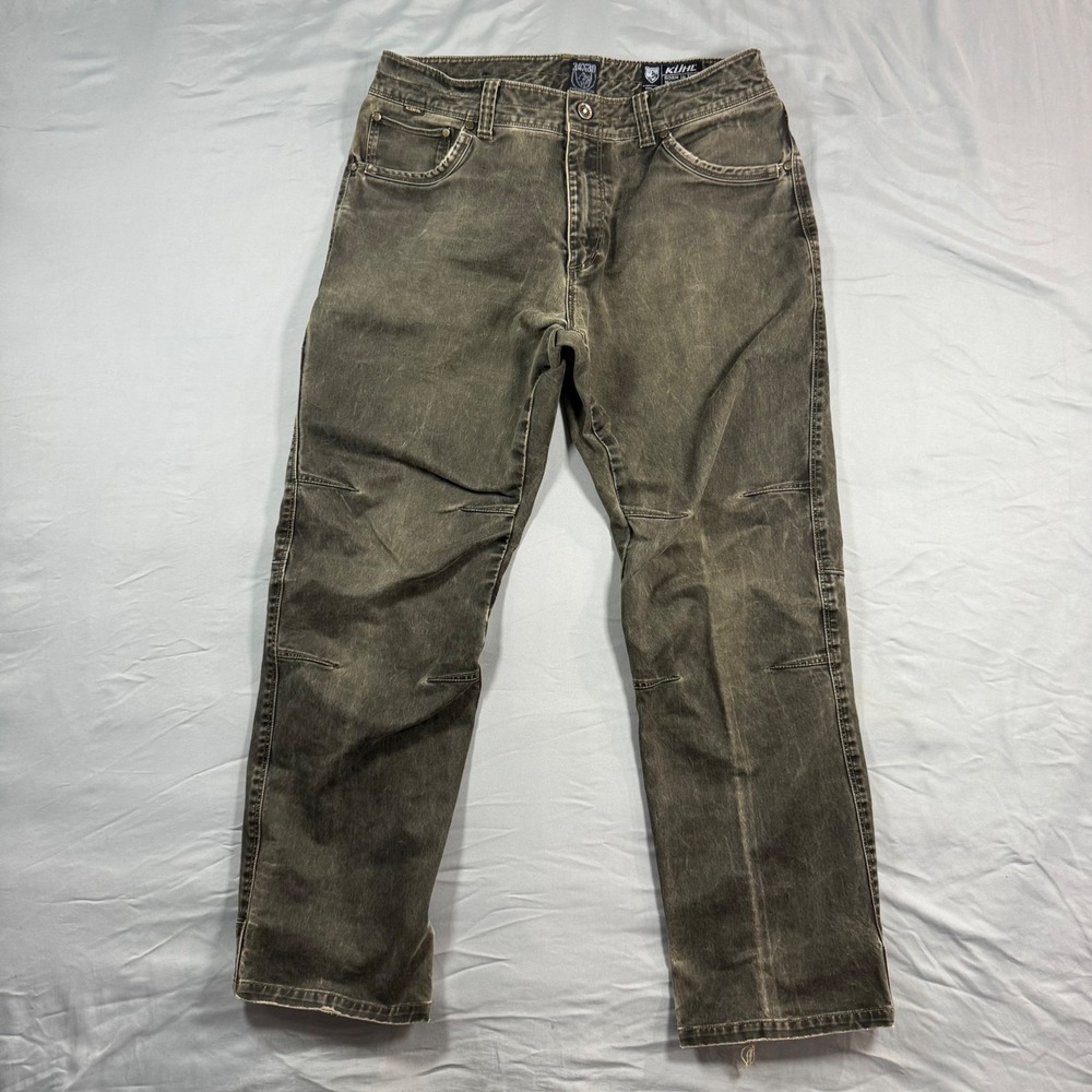 Kuhl Rydr Pants Mens 34x30 (Fits 34x29)Vintage Patina Dye Brown Articulated Knee